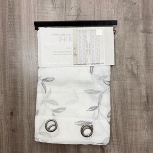 Regal Home Collections Embroidered Sheer Panel Pair Curtains 76 in. X 84 in. NWT